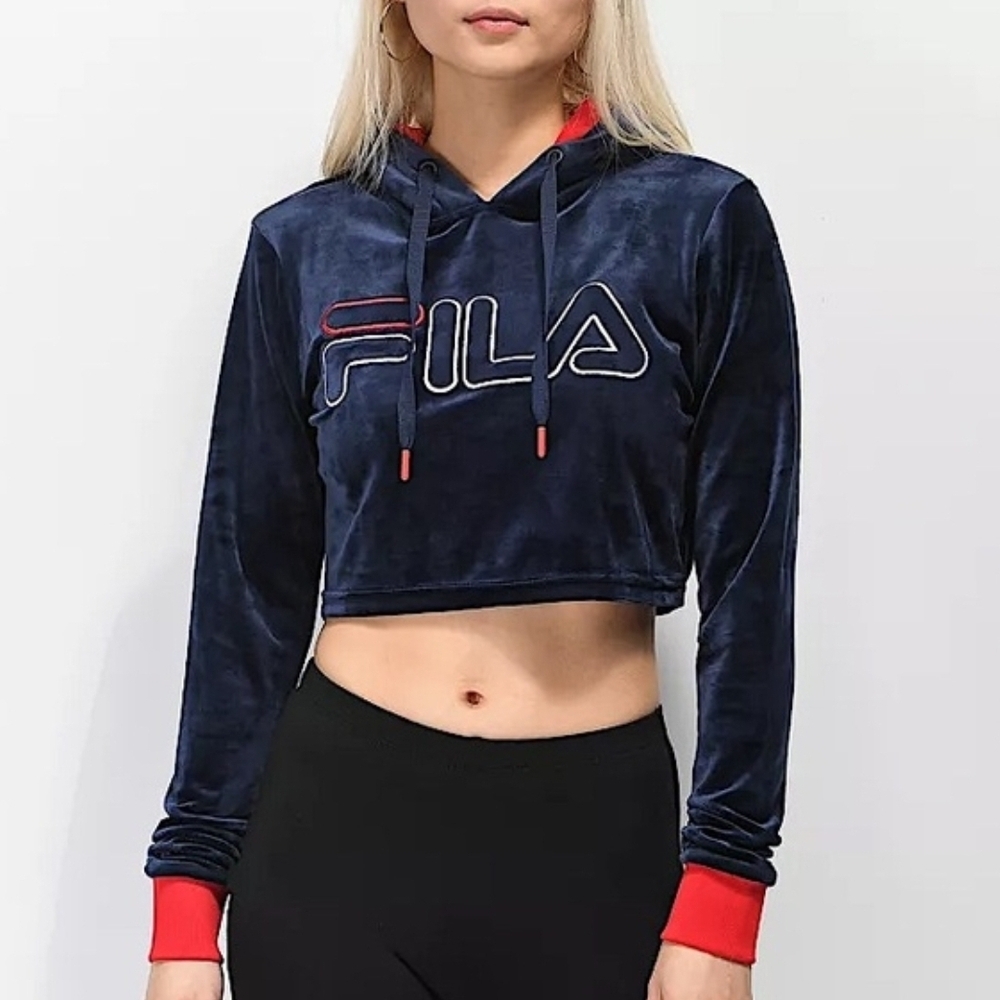 Fila Velour Cropped Hoodie